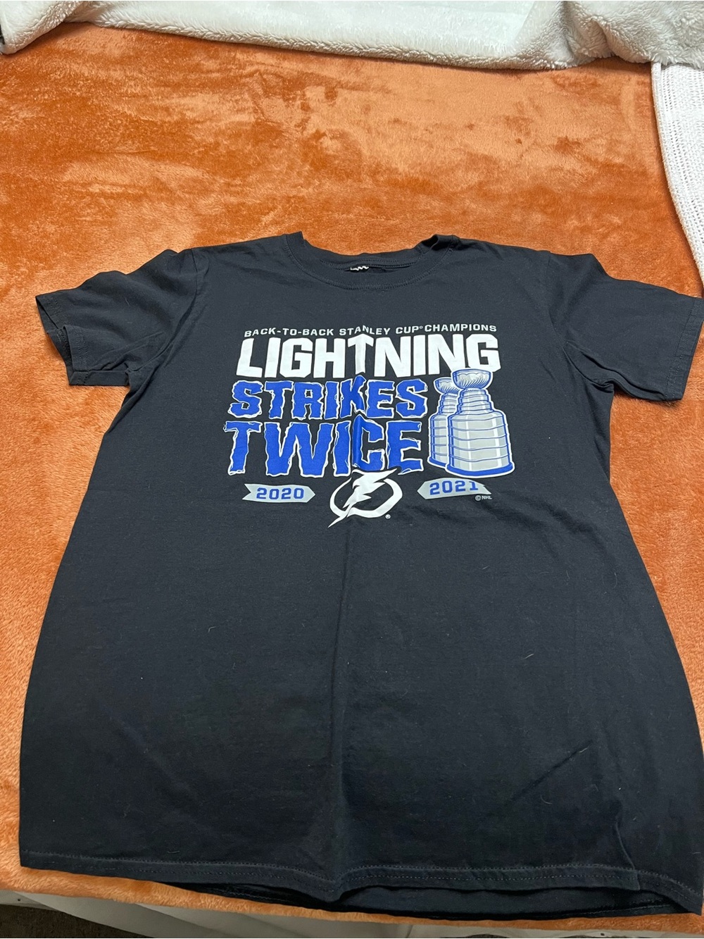 Tampa Bay Lightning "Lightning Strikes Twice" Black Graphic Tee